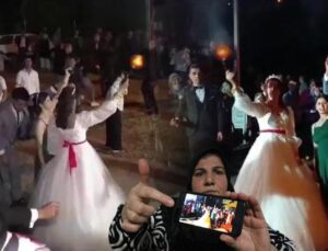 Maganda kurşunuyla ölüm kamerada! Silahlar gelin ve damadın elinde