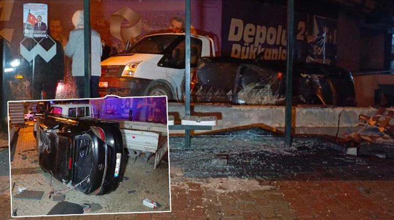 Mahallede Yangın Paniğe Yol Açtı, Otomobil Kaza Yaptı