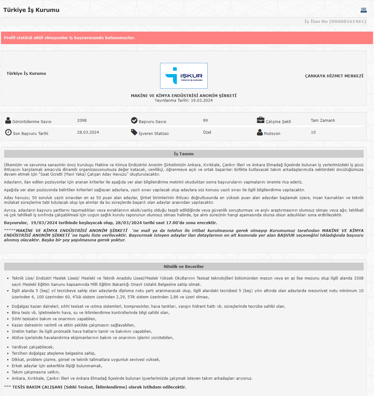 MAKİNE VE KİMYA ENDÜSTRİSİ ANONİM ŞİRKETİ