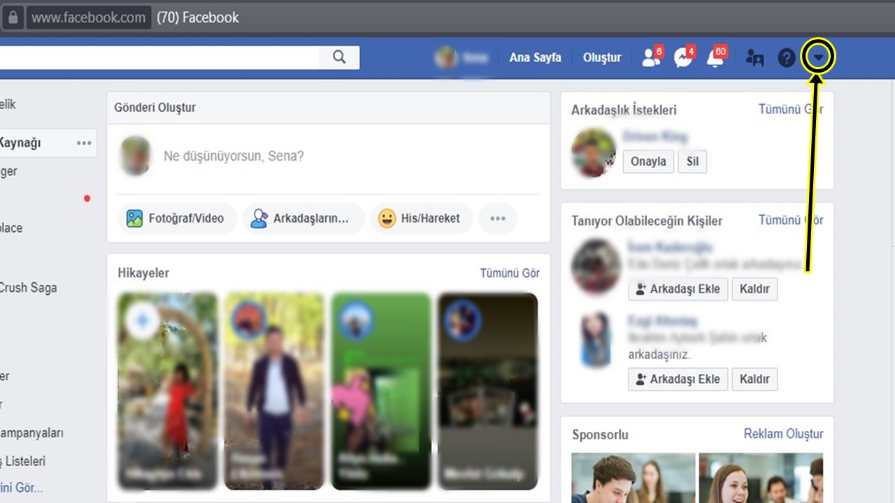 Facebook Hesap Dondurma Linki