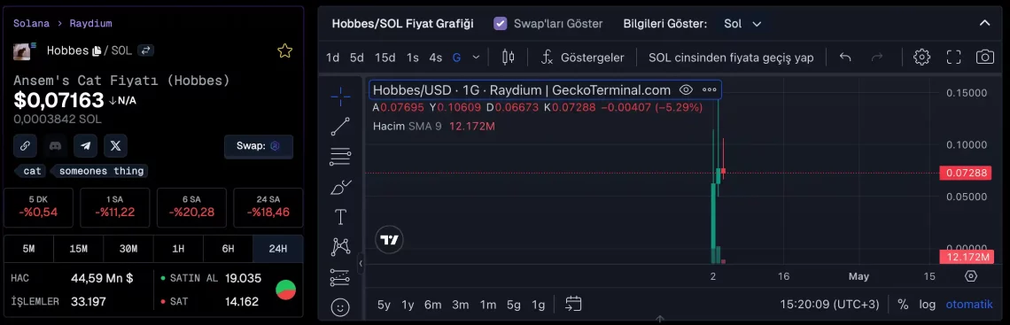 GeckoTerminal'de Trend Olan Solana Memecoin'leri