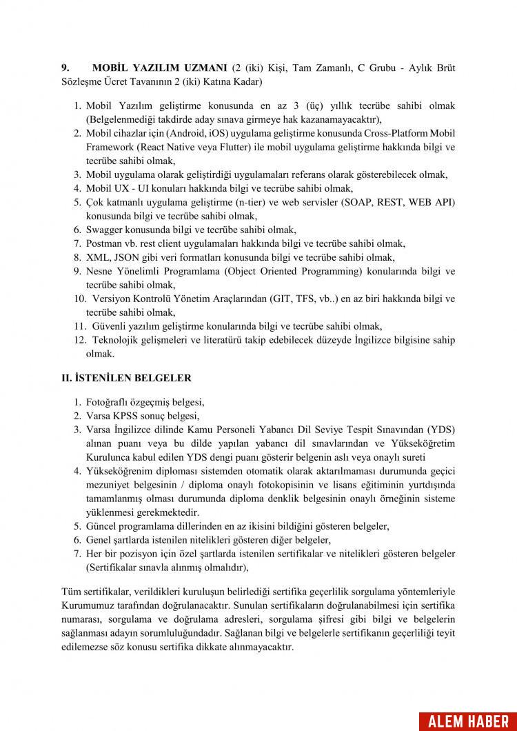 İŞKUR Personel Alımı İlanı Detayları