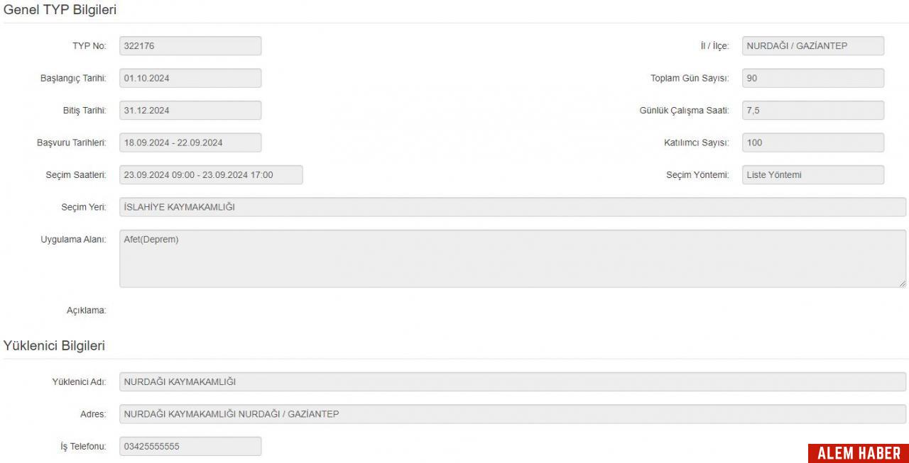 İŞKUR Toplum Yararına Programları (TYP) Personel Alımları Başladı